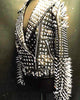 Made to order Hell Raiser leather Full metal studded spiked black biker Punk jacket (699) Stud and spike jacket party wear fashion